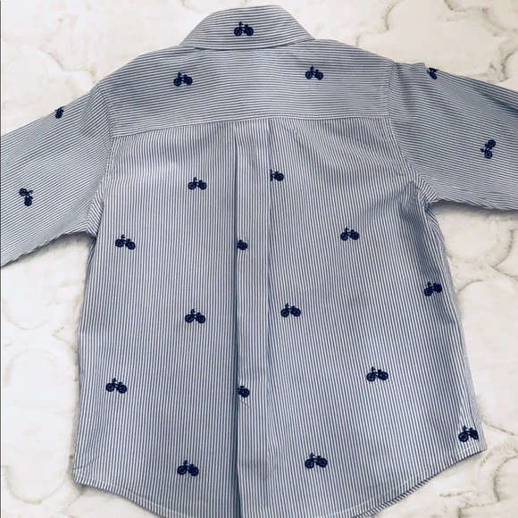 Janie and Jack Oxford blue pinstriped Button down - Picture 2 of 8